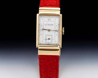 LeCoultre Retro 14K Gold Watch with Leather Band 