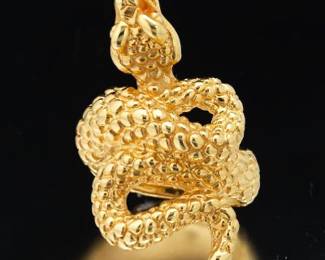 Golden Clef International Italian Gold Snake Ring 