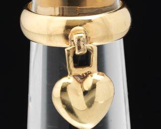 Ladies Mid Century Band with Heart Charm 