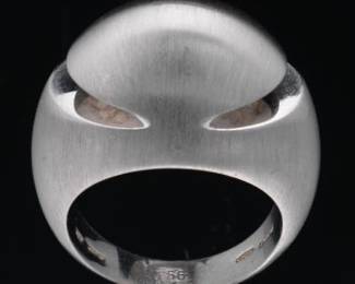 BVLGARI Cabochon 18K White Gold Fashion Ring 