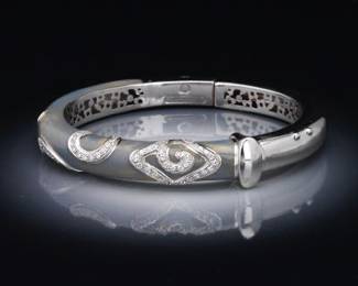 Le Nouvelle Bague 18K Gold, Sterling Silver, Diamond and Enamel Bangle 