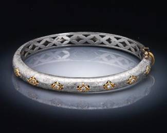 18K Gold Tuotone and Diamond Bracelet