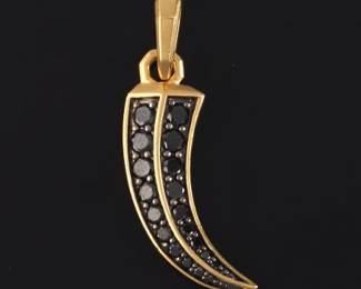 David Yurman 18K Gold and Black Diamond Roman Claw Amulet Pendant 