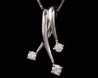 Ladies Gold and Diamond Pendant on Chain 