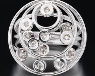 14K White Gold and Diamond Ring