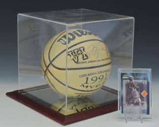 Michael Jordan Mr. MVP Basketball and UNC Floor Card