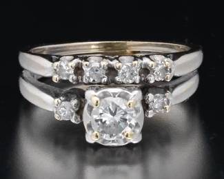14K White Gold and Diamond Engagement set