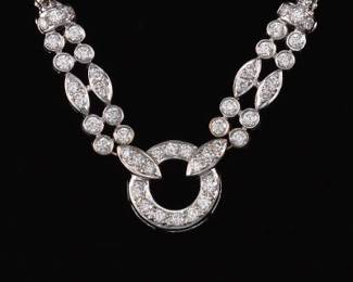 Ladies Italian Gold and Diamond Necklace 