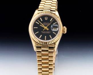 Ladies 18K Rolex Oyster Perpetual Datejust Superlative Chronometer and 18K Presidential Bracelet 