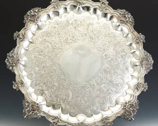 William IV English Sterling Silver Footed Salver