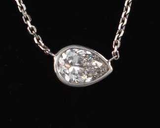 14K White Gold and GIA Diamond Chocker