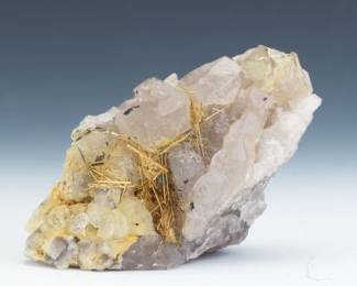 Rutilated Quartz Crystal Cluster 