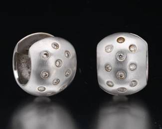 Ladies Pair of Gold and Diamond Huggies 