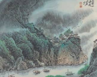 Chinese Watercolour Painting by Fang Jun, ca. 20th Century 