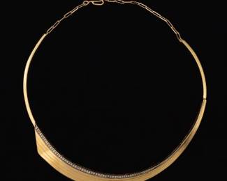 Ladies 18K Gold and Diamond Collier Necklace 