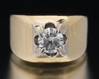 14K Gold Diamond Solitaire Ring