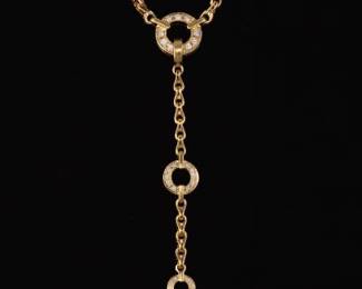 Di Modolo Tempia Italian 18K Gold and Diamond 3 Circle Detachable Necklace 