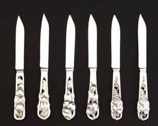 Evald Nielsens Denmark .830 Silver Fruit Knives