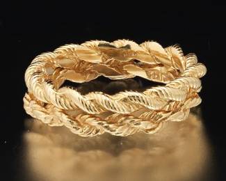 Pair of Gold Twisted Cord Bands 