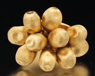 Ladies Marco Bicego Style Italian Gold and Beans Articulated Ring 