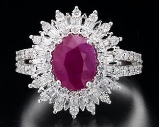 EFFY Gold, Ruby and Diamond Ballerina Ring 