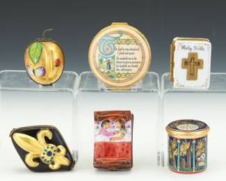 Six Enameled Trinket Boxes