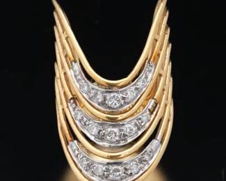 14K Yellow Gold and Diamonds Ring 