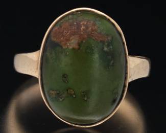 Gentlemens Antique Gold and Green Turquoise 