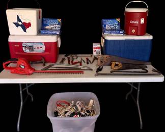 Handy Home Garden Lot Tools, Coolers, Lights, and Electrical Cords