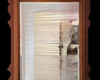 Vintage Chippendale Style Mahogany Wall Mirror with Scrolled Shell Pediment