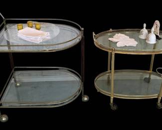 Vintage Glamour on Wheels 2 Stunning MCM Serving Carts