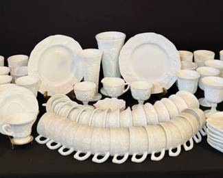 Massive Vintage Indiana Glass Colony Harvest Milk Glass Collection