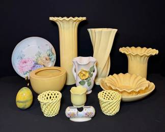 Sunshine Yellow Collection Vintage Haeger Pottery Eclectic Decor