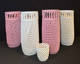 Basket Weave Ceramics 1950s Italian Style... Palm Beach Chic Decor