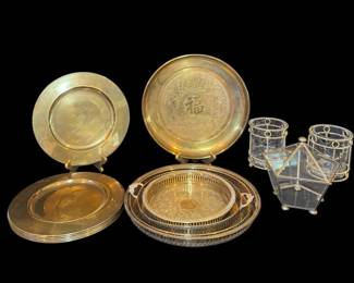 Vintage Brass Trays, Charger Plates More... You Gotta Love That Brass