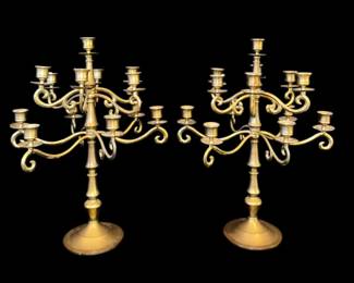 Elegant Vintage Brass Candelabra and Decor Collection