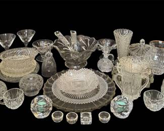 Elegant Vintage Pressed Glassware Collection Perfect for Entertaining
