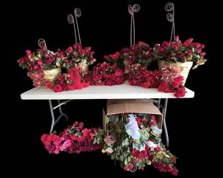 Huge Lot of Red Flowers for Your Event Decor Crafting Supplies... Get it at Great Auction Prices