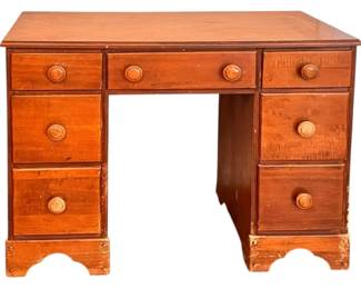 Vintage Solid Wood 7Drawer Desk