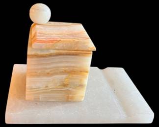 Vintage French Onyx Desk Set