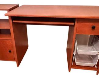 Wooden Computer Desk With Storage