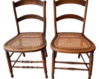 Antique Cane Seat Dining Chairs