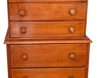 Vintage Wooden Tallboy 5Drawer Dresser