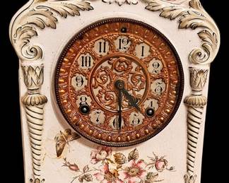 Antique Ansonia Victorian Porcelain Clock