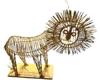 MidCentury Brutalist Wire Lion Sculpture