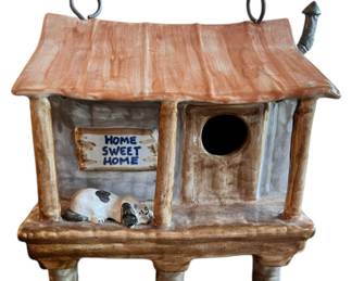 Louisville Stoneware Cabin House Birdhouse