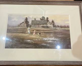 Jeffrey H. Craven. Flower Child. Frame 24 1/4" x 17 1/4" Watercolor 16 1/4" x 9 1/4"