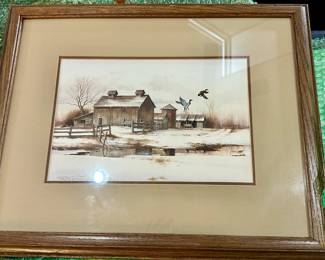 Jeffrey H Craven. A Pair of Locals Frame 21 1/4" x 16 1/4" Watercolor 12" x 8"