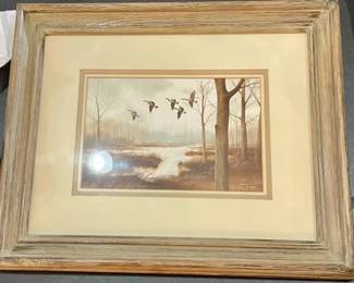 Jeffrey H Craven. Into the Snake River Channels Frame 17"x 14" Watercolor 9 1/4" x 6 1/4"