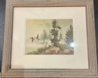 Jeffrey H Craven. The Open Pond. Frame 16 1/8" x 14 1/8" Watercolor 8 3/4" x 6 7/8"